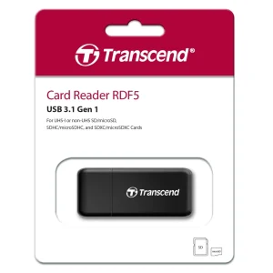 Transcend TS-RDF5K USB 3.1 Gen 1 Gen1 UHS-I SD Micro SD Card Reader Black